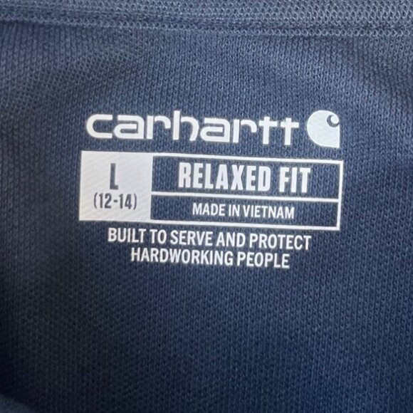 Carhartt Force Relaxed Fit Polo Shirt Womens Large Blue New Moisture Wicking - Picture 7 of 11